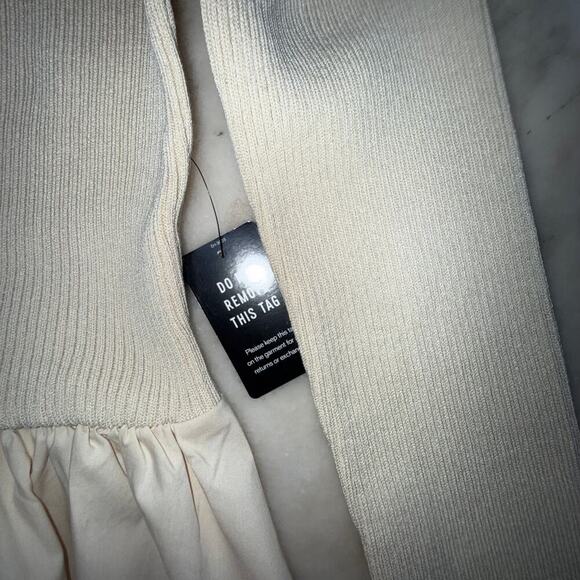 NWT Express Ribbed Square Neck Polplin Mini Dress size M - Picture 3 of 10